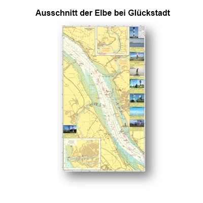 Ausschnitt der Elbe bei Glckstadt. Es werden die Leuchtfeuer erklrt.