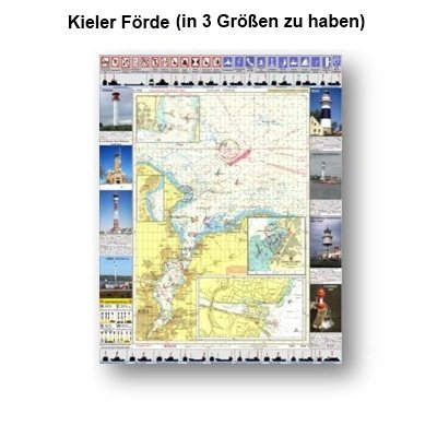 Kieler Frde, in 3 Gren zu haben. Es werden die Leuchtfeuer erklrt, Lichterfhrung der Seefahrzeuge, Verbots und Gebotschilder, Hafenplne.